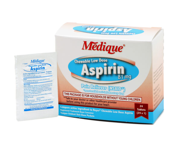 Chewable Low Dose 81 mg Aspirin, 24x1