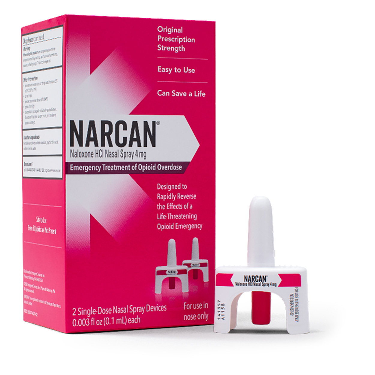 Narcan Nasal Spray 4mg, 2/pk