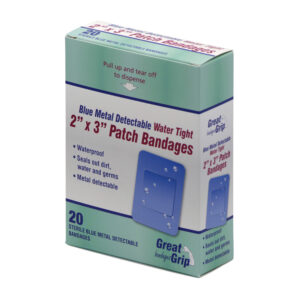 Blue Metal Detectable Water Tight Bandages 2" x 3" Patch 20/box