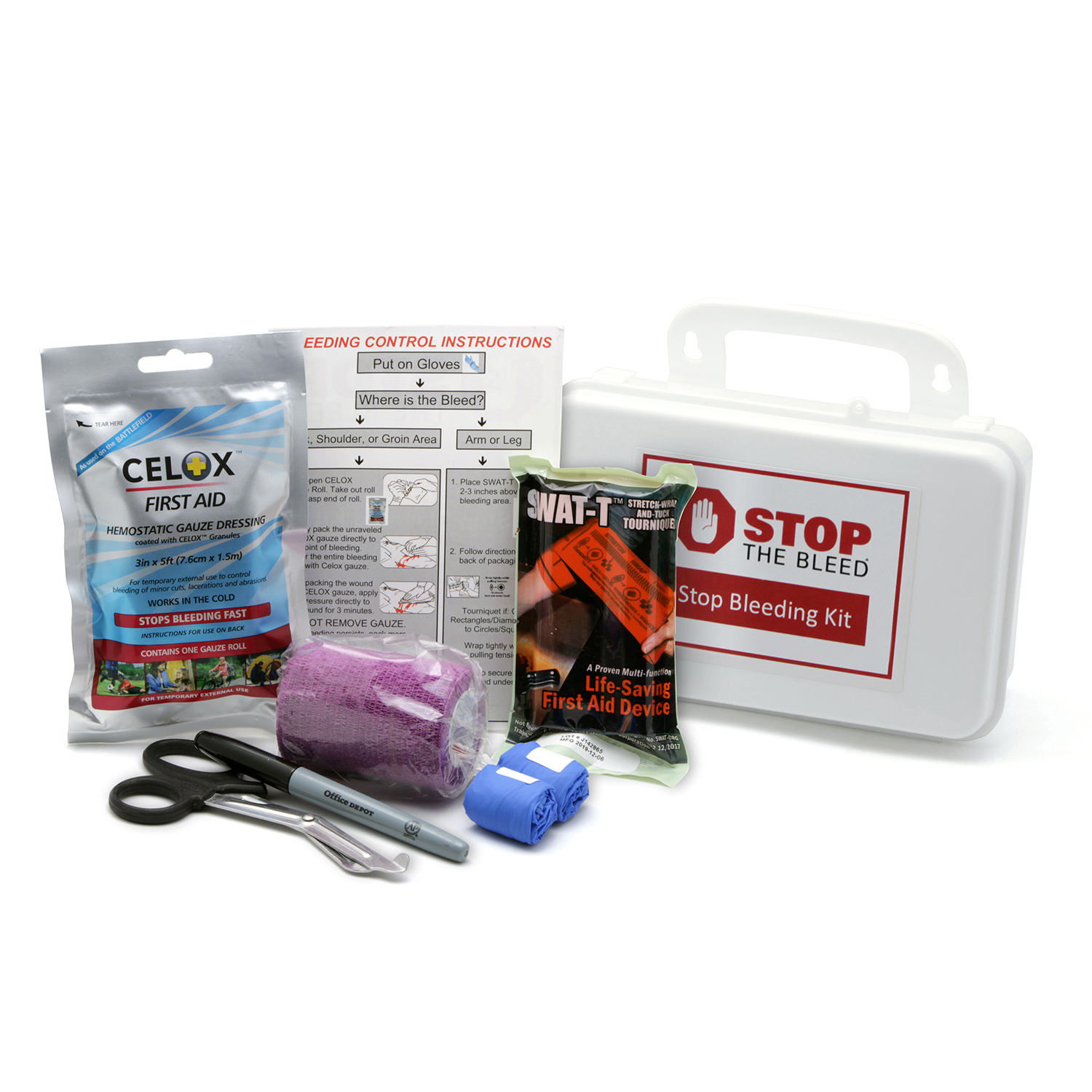 Individual Stop Bleeding Kit, Wall Mountable Case